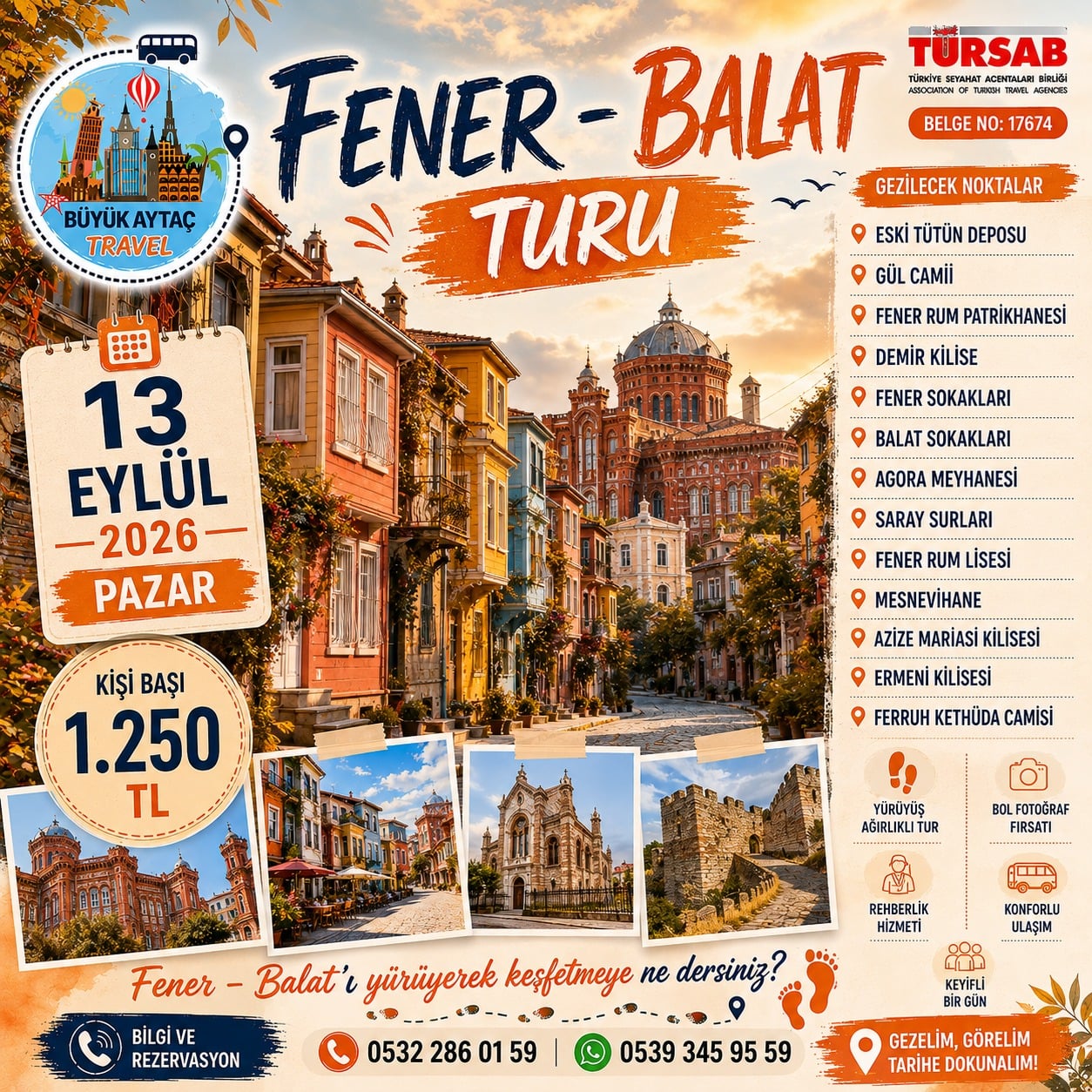 Fener - Balat Turu - 13 Eylül 2026 - Fener, Balat, Haliç, Fener Rum Patrikhanesi, Demir Kilise, Fener Rum Lisesi - 1 Gün (Günübirlik) - Büyük Aytaç Travel Turu