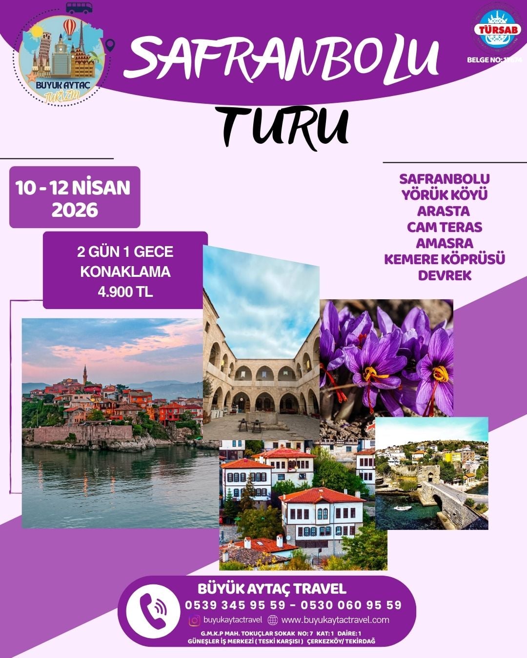 Safranbolu Turu - Amasra & Bartın - Safranbolu - 2 Gün 1 Gece - Büyük Aytaç Travel Turu