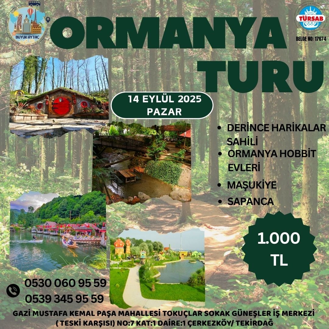 Ormanya Turu - Derince Harikalar Sahili, Hobbit Evleri, Maşukiye, Sapanca - Türkiye - 1 Gün - Büyük Aytaç Travel Turu