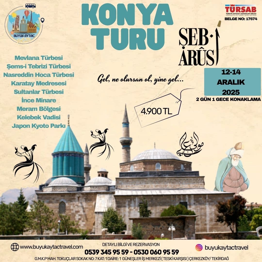 Şeb-i Arus - Konya TUR PROGRAMI