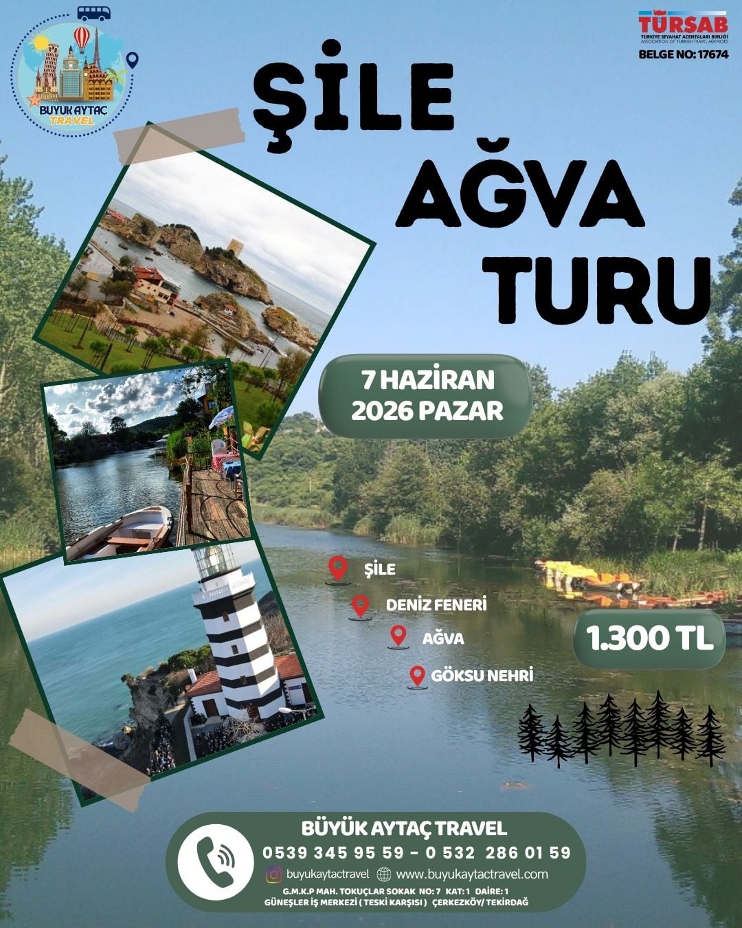 ÖMERLİ – SAKLI GÖL- AĞVA-DENİZ FENERİ-GÖKSU NEHRİ-TEKNE TURU-ŞİLE - Şile, Ağva, Ömerli, Saklı Göl - 1 Gün (Günübirlik) - Büyük Aytaç Travel Turu